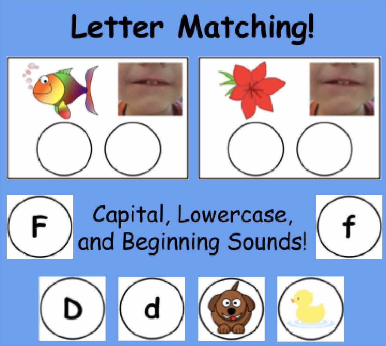 Picture of Matching Capital, Lowercase, and beginning sound pictures